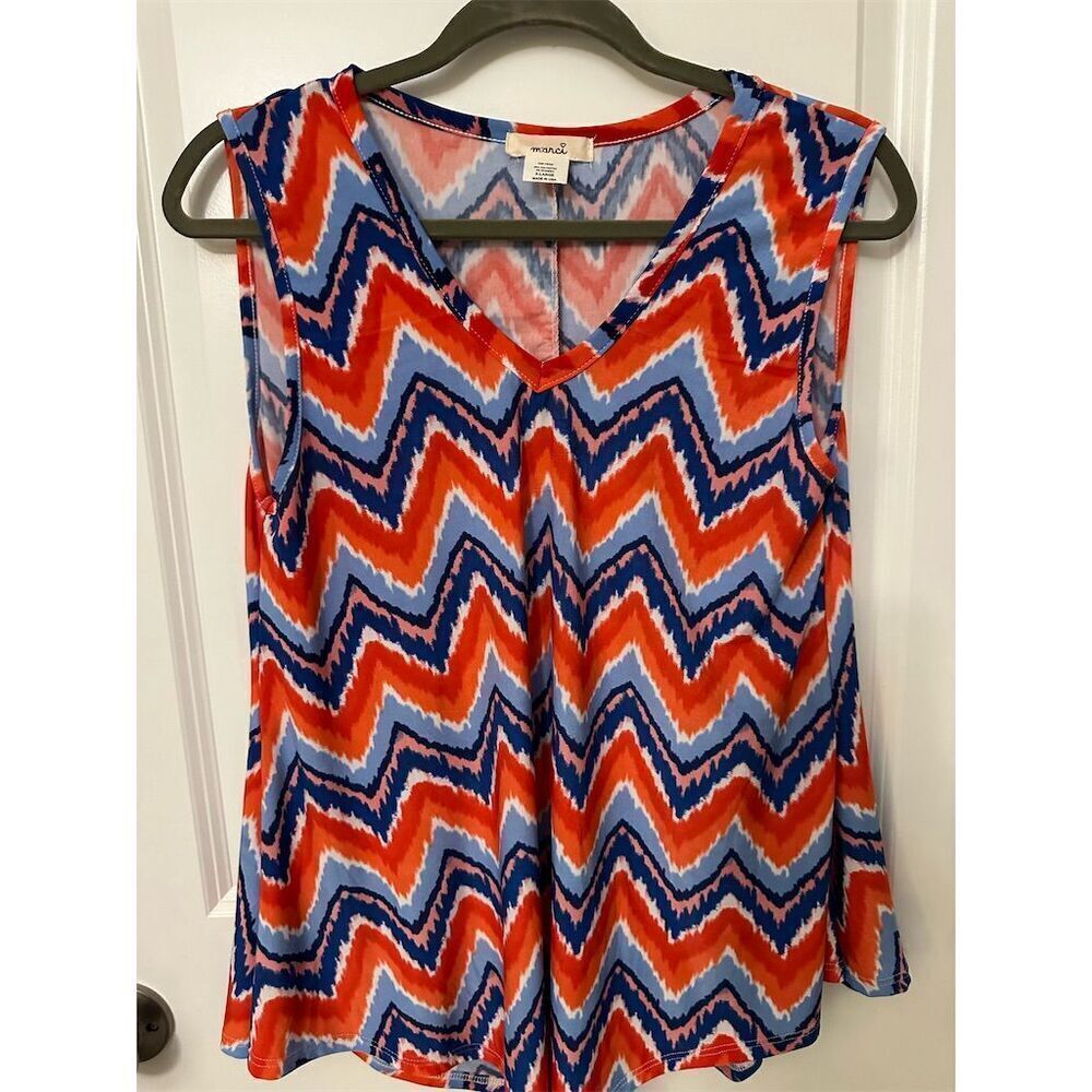 ☘️☘️☘️Marci Women's XL Multicolor Geometric Tank Top V-Neck Sleeveless ☘️☘️☘️
